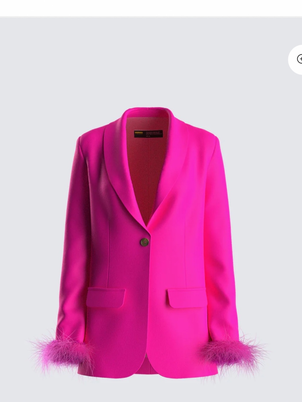Finesse Hot Pink Feather-Cuff Blazer